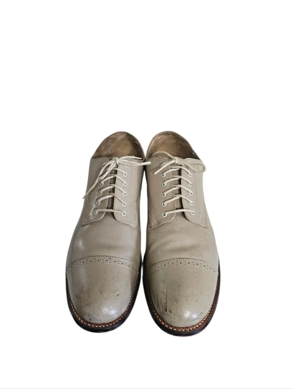 VTG Stacy Adams Men’s Tan Cap Toe Leather Dress Lace Up Shoes Sz 13D